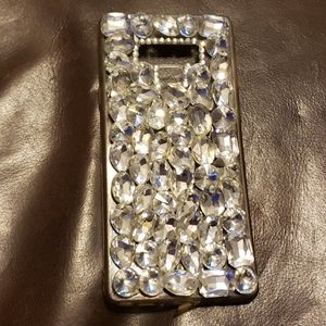 Silver/clear rhinestone Samsung Note 9 phone case